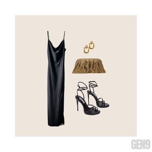 Black Maxi Dress with Slit